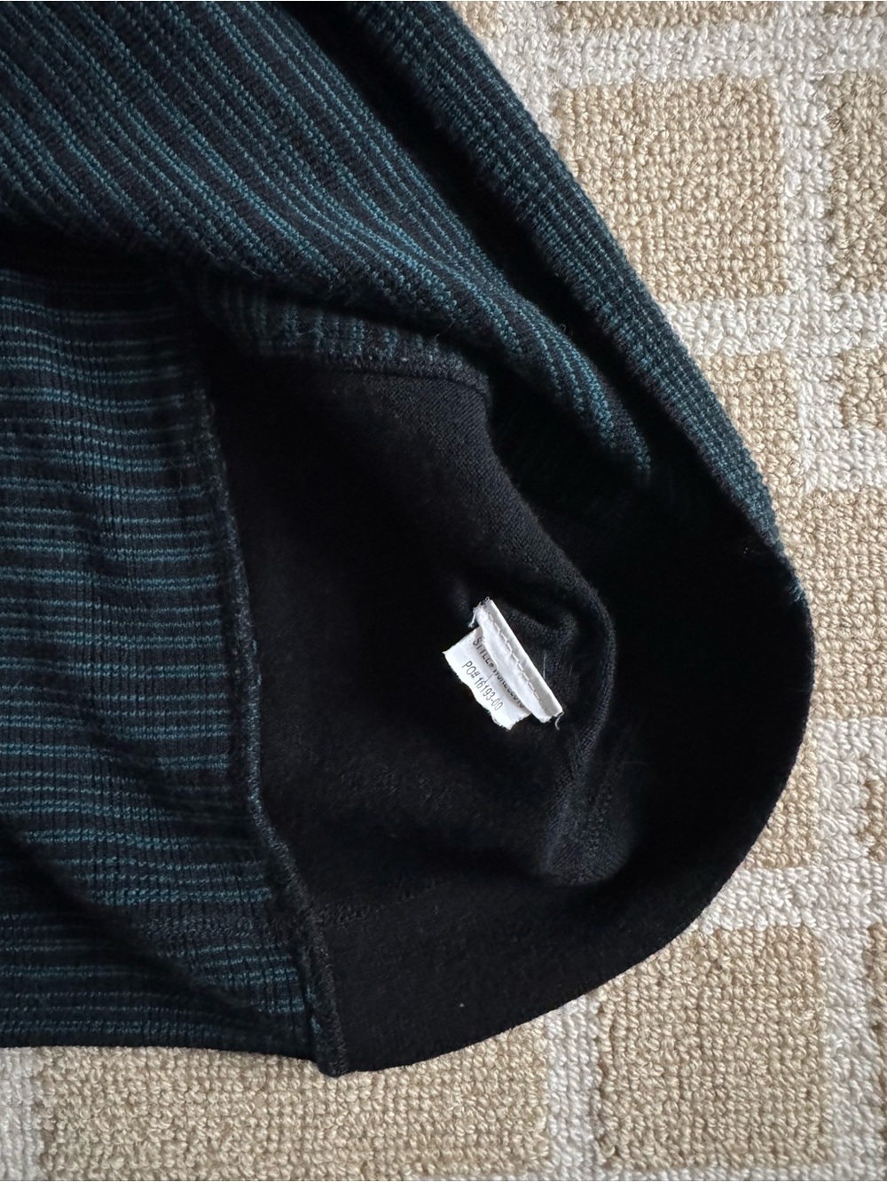 prAna Kelland Teal Black Striped Colorblock Sweater Dress Medium - Picture 8 of 12